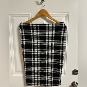 Pencil Skirt Plaid Black & White by Bobeau